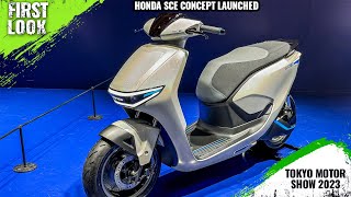 Honda SCe Electric Scooter With Swappable Batteries Launched  Japan Mobility Show 2023  First Look [upl. by Lapointe950]