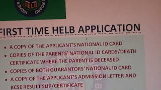 HELB FIRST TIME APPLICATION REQUIREMENTS 20222023 [upl. by Nala]