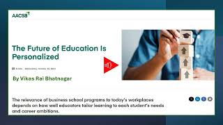 AACSB Article Deep Dive Podcast Personalized Education by Dr Vikas Rai Bhatnagar [upl. by Gaddi35]