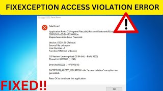 How To Fix Exception Access Violation Error On window [upl. by Rodablas]