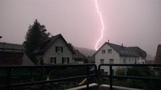 Blitz Naheinschlag Gewitter Urdorf 21072017 [upl. by Taryn]