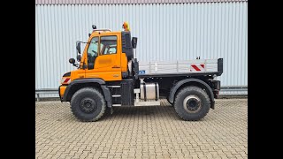 UNIMOG U 527 4x4 Kommunalhydraulik Frontzapfwelle Mähtür [upl. by Hamilah]