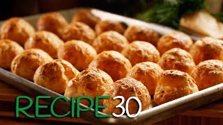 French Cheese Puffs or Gougeres with chives and two cheeses [upl. by Anay]