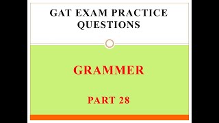 GAT Exam Practice Questions part 28 [upl. by Aennyl]