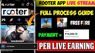 Rooter app se live stream kaise kare bgmi🤩Rooter app Kaise paise kamaen  how to live Bgmi in rooter [upl. by Aseek]