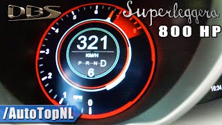 800HP Aston Martin DBS Superleggera  0321KMH ACCELERATION on AUTOBAHN by AutoTopNL [upl. by Clemen]