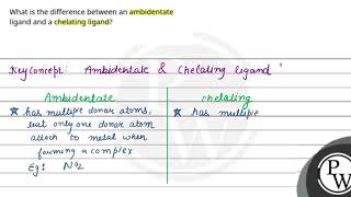 What is the difference between an ambidentate ligand and a chelating ligand [upl. by Boarer]