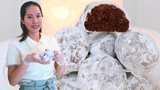 Amazing DOUBLE Chocolate Snowball Cookies Recipe  SIMPLE amp EASY [upl. by Eimrots]