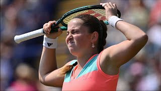 Jelena Ostapenko leaves tennis fans perplexed by bizarre shot against Katie Boulter [upl. by Nannah]