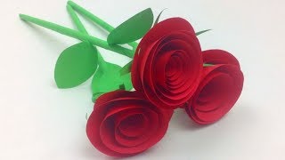 How to Make Small Rose Flower with Paper  Easy Paper Roses Flowers Step by Step  DIY Rose Of Paper [upl. by Eidnyl]