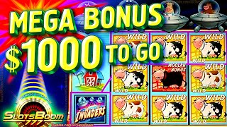 MOOLAH CATCH MEGA BONUS  INVADERS ATTACK FROM THE PLANET MOOLAH  CASINO SLOTS [upl. by Mannes]