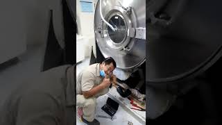 Unimac washing machine drain valve not close properly remove and clean [upl. by Arney]