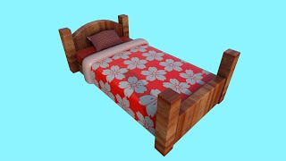 how to model Cartoon bed in 3d maya for beginners [upl. by Aneekan]