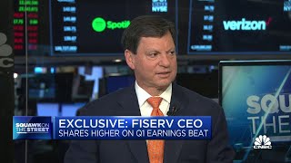 Fiserv CEO Frank Bisignano discusses earnings beat and banking crisis fallout [upl. by Nam107]