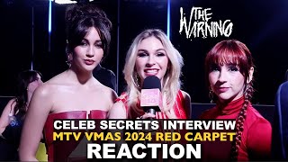 Reaction The Warning Red Carpet Interview  MTV VMAs 2024 Celeb Secrets [upl. by Enitsed]