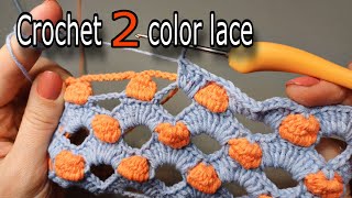 Crochet 2 Color Lace Pattern [upl. by Kinnie]