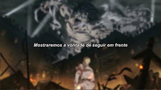 Attack on Titan Ost  Vogel im Käfig Hiroyuki Sawano feat Cyua  Tradução em Português BR [upl. by Anella435]