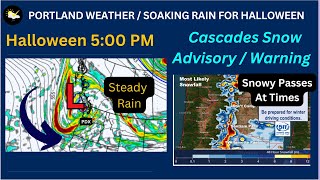 Portland Weather Rainy Halloween Winter Storm Hits Cascades [upl. by Ekram]