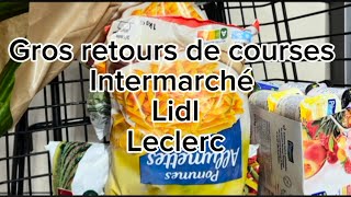 Retour de courses pour le mois de mars de chez Lidl  Leclerc  Intermarché 🛒🛒 [upl. by Goss]