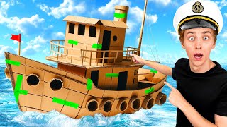 Giant CARDBOARD BOAT Challenge [upl. by Auohc]