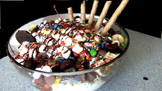 Massive Ice Cream Sundae Challenge 11000 Calories [upl. by Atirys576]