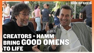 Good Omens 2019  Gaiman Hamm and MacKinnon Interview [upl. by Mima]