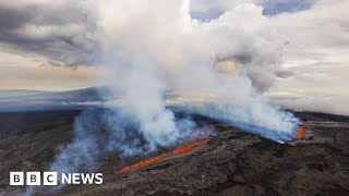 Worlds largest active volcano erupts in Hawaii  BBC News [upl. by Navarro]