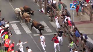 Encierro Tafalla 17082022  Ganadería Sobral  Fiestas de Tafalla [upl. by Ellerred]