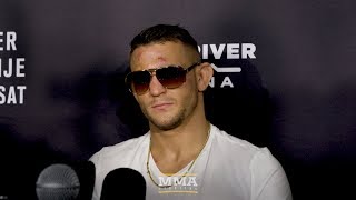 UFC on FOX 29 Dustin Poirier PostFight Media Scrum  MMA Fighting [upl. by Norvil]