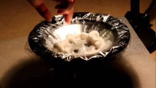 Nonnewtonian fluid potato starch  water on a Speaker Cone [upl. by Leah]