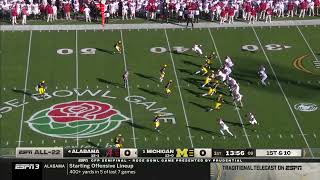 2024 CFP SemifinalRose Bowl Michigan vs Alabama All 22 ESPN3 Feed [upl. by Anhaj]