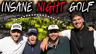 We challenged 3 PROFESSIONALS to a NIGHT GOLF MATCH [upl. by Marchal]