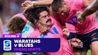 Waratahs v Blues Highlights  Round 4  SRP 2024 [upl. by Swirsky]