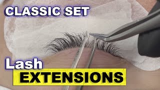 CLASSIC LASH EXTENSIONS lash tutorial complete process from start to finish [upl. by Alaek]