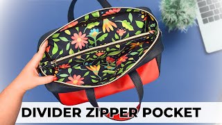 Add a Zipper Pocket Divider to Your Laptop Bag  Pattern Modification Tutorial [upl. by Anhej107]