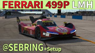 FERRARI 499P LMH at SEBRING Assetto Corsa [upl. by Nodyarg]