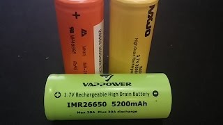 VAPPOWER 5200Mha 26650 VS Mis otras Baterias [upl. by Reagen]