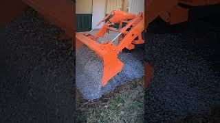 Graveling in front of 40x60 Pole Barn with Kubtoa L2502 homesteading kubota grading tractor [upl. by Uile]