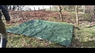 how to make a tarp shelter with a floorbushcrafter tarpaulin shelter [upl. by Noreen360]