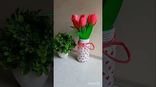 Beautiful tulip flower vase art craft homedecor shorts tulipflower craftideas flowervase [upl. by Eerej]