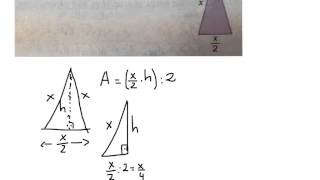 cálculo del área de un triángulo isósceles mediante expresión agebraica [upl. by Skylar317]