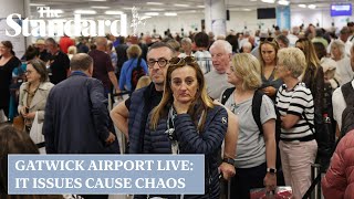 Gatwick Airport IT issue causes nationwide transport chaos [upl. by Nuajed814]