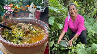 Vámonos a la Milpa a Cortar Calabacitas Para Hacerlas Como Me Gustan Con Carne de Puerco y Rajas [upl. by Spiers]