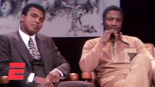 When Muhammad Ali and Joe Frazier got into a fight in a TV studio  Boxing on ESPN [upl. by Eirrehc]