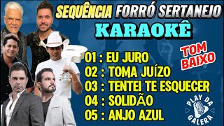 KARAOKÊ PLAYBACK  SEQUÊNCIA FORRÓ SERTANEJO Poutporri TOM BAIXO [upl. by Gillie]