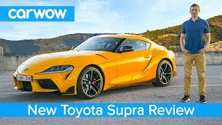 Toyota Supra 2020 indepth review  tested on road sideways on track and over the 14 mile sprint [upl. by Ardnuhsor817]