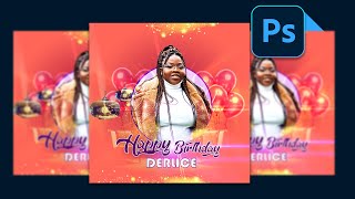 comment créer une affiche danniversaire sur photoshop  Tuto complet [upl. by Fridlund724]