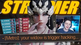 I faced a streamer who thought I was CHEATING on Widowmaker  Overwatch [upl. by Atirahc]