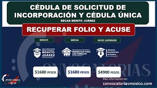 Recuperar FOLIO y Acuse del llenado de la Cédula de Solicitud de Incorporación y de la Cédula única [upl. by Lleinad]