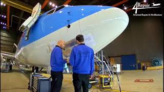 B 737 Max section 41 doubler fuselage skin repair TIMELAPSE [upl. by Nannie]